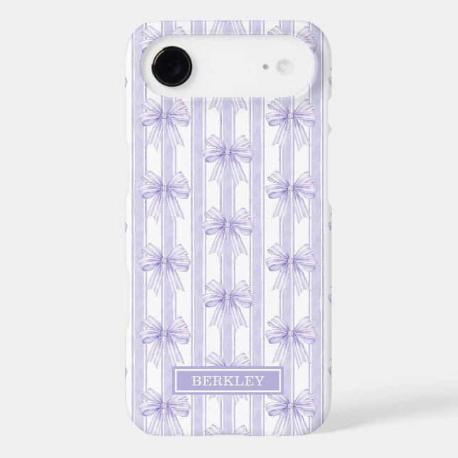 Nœuds Coquette Violets sur Monogramme à Rayures (Verso)
