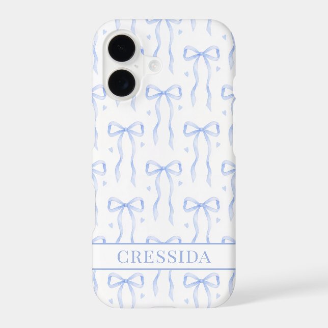 Nœuds Coquettes Bleus Monogrammés (Verso)