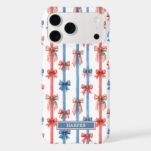 Nœuds et Rayures Monogrammées Patriotiques