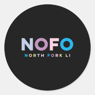 Nofo North Fork Long Island Colourful Vacation Classic Round Sticker