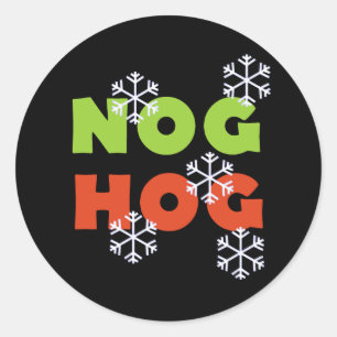 Nog Hog Love Egg Nog Holidays Classic Round Sticker