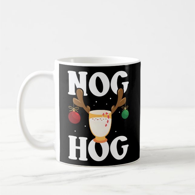 Nog Hog National Eggnog Day Egg Nog Coffee Mug (Left)