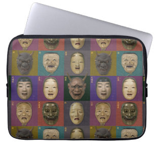 Noh masks colection laptop sleeve