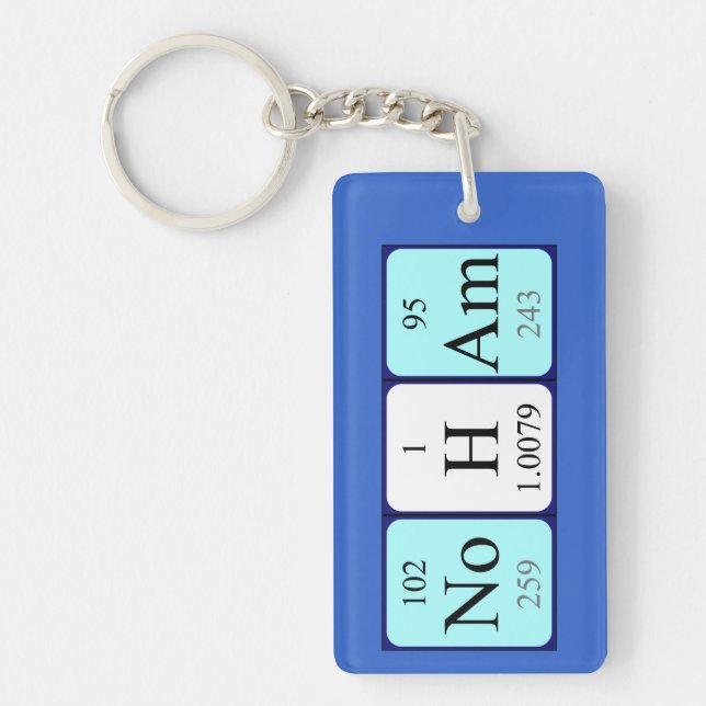Noham periodic table name keyring (Front)
