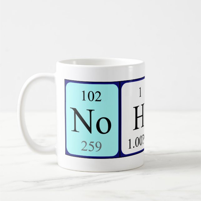 Nohlan periodic table name mug (Left)