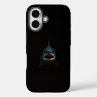 Noir 4 Luxe coque iPhone 16 Mate, Grand Requin Bla