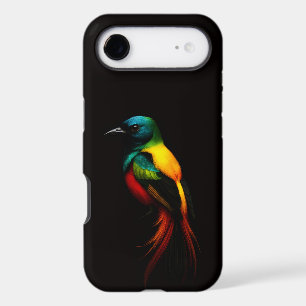 Noir 4 Luxe iPhone 17 Air, Oiseau Tropical Arc-en-