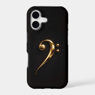 Noir 4 Luxe iPhone 17 Mate, Clé de Sol Dorée