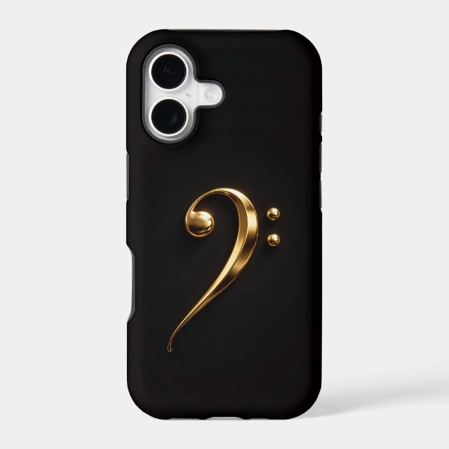 Noir 4 Luxe iPhone 17 Mate, Clé de Sol Dorée (Verso)