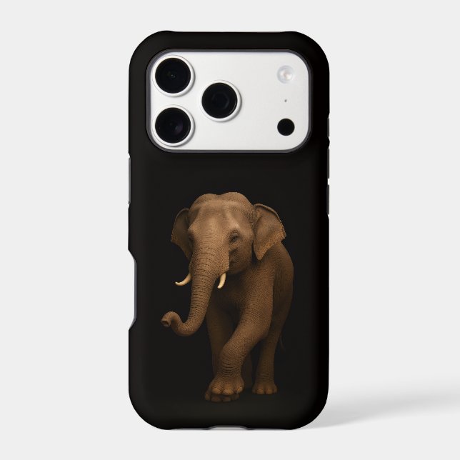 Noir 4 Luxe iPhone 17 Pro, Éléphant d'Inde (Verso)