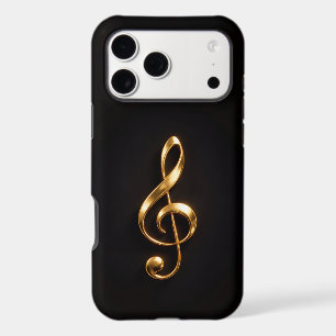 Noir 4 Luxe iPhone 17 Pro Max, Clé de Sol Dorée