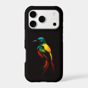 Noir 4 Luxe iPhone 17 Pro, Oiseau Tropical Arc-en-