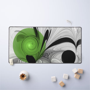 Noir Abstrait et blanc avec art fractal vert