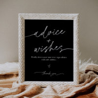 NOIR Advice And Wishes Wedding Sign