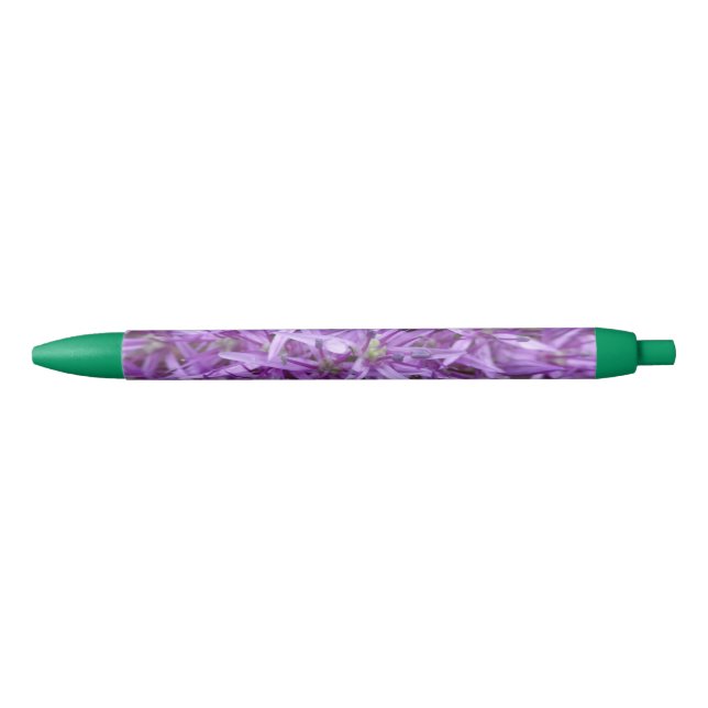 Noir Allium Purple Fleurs Vert Stylo (Devant)