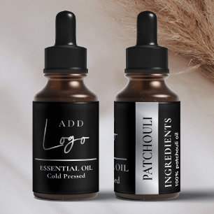 Noir & Argent Logo Cosmétique Essential Oil Bottle