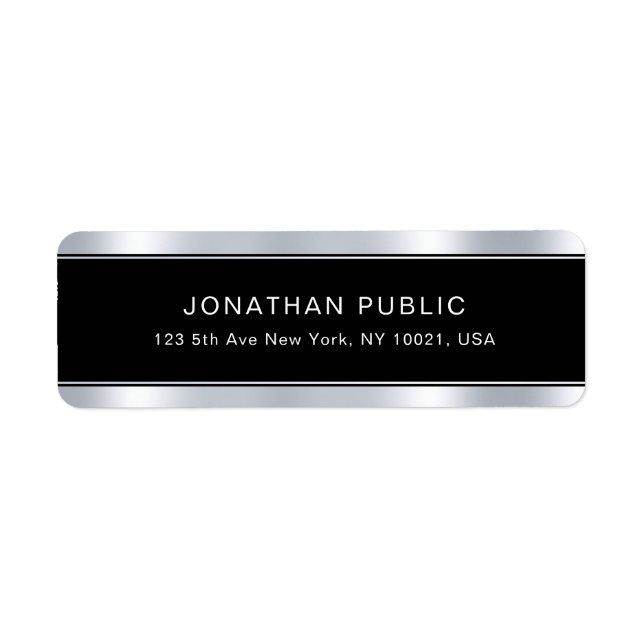 Noir Argent Modèle Moderne Glamor Professionnel (Devant)