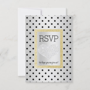 Noir Argent SPOT Cœur Or RSVP simple élégant