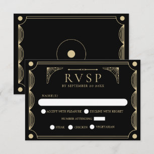 Noir Art Déco Mariage RSVP