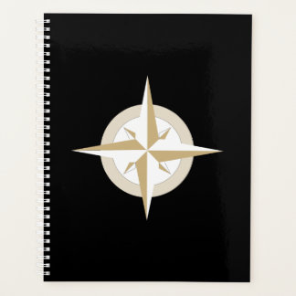 Noir avec Compass Blanc Or