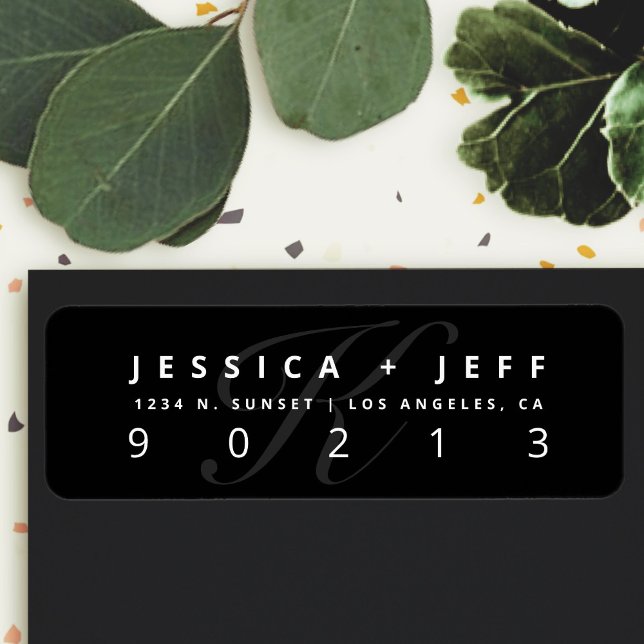 Noir & Blanc | Adresse de retour (Créateur téléchargé)