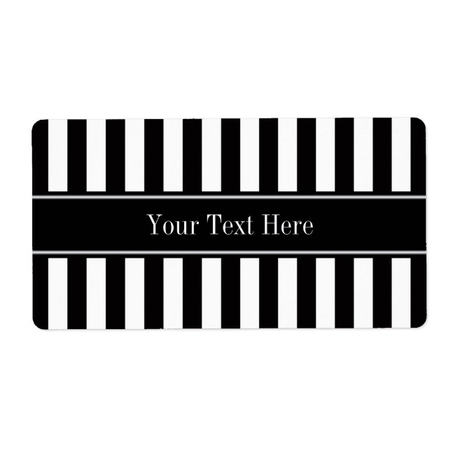Noir blanc bande noire Nom Monogramme (Devant)