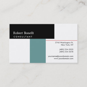 Noir Blanc Bleu Moderne Consultant Carte de visite