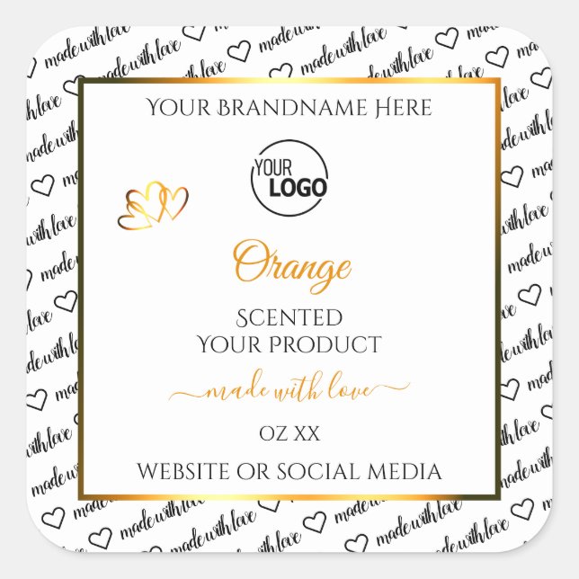 Noir Blanc Cloud Orange Produit Logo Étiquette (Devant)