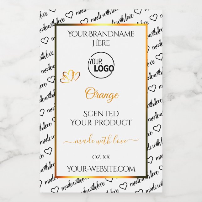 Noir Blanc Cloud Orange Produit Logo Étiquette (Étiquettes simples)