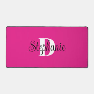 Noir blanc et rose chaud mignon fille Monogramme