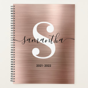 Noir Blanc et Rose Or Style moderne Monogramme