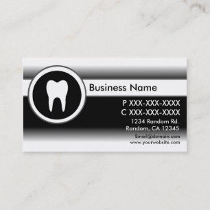 Noir blanc fade dentiste cartes de visite personna