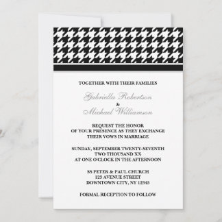 Noir Blanc Formal Houndstooth Invitations de maria