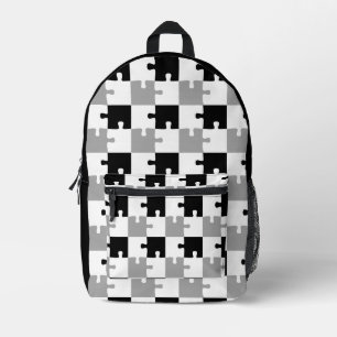 Noir Blanc gris Jigsaw Puzzle Pièces sac