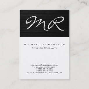 Noir blanc gris moderne Carte de visite simple