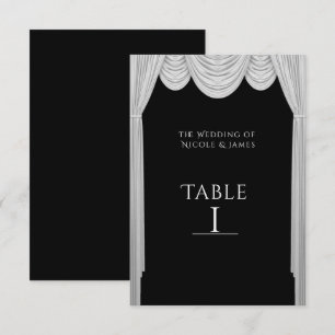 Noir & Blanc HOLLYWOOD rideaux Carte Numéro de tab