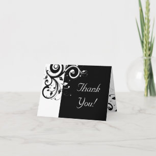 Noir + Blanc Inverse Swirl Merci Cartes