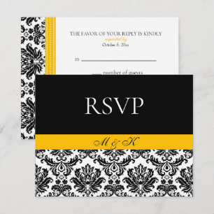 Noir blanc jaune Damas RSVP