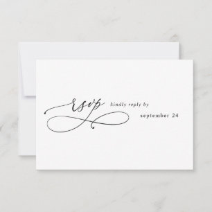 Noir & Blanc Moderne Calligraphie 3 w Repas RSVP