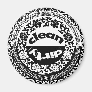 Noir / Blanc Nettoyer / Lave-vaisselle sale Magnet