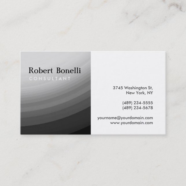 Noir Blanc Plain Moderne Consultant Carte de visit (Devant)