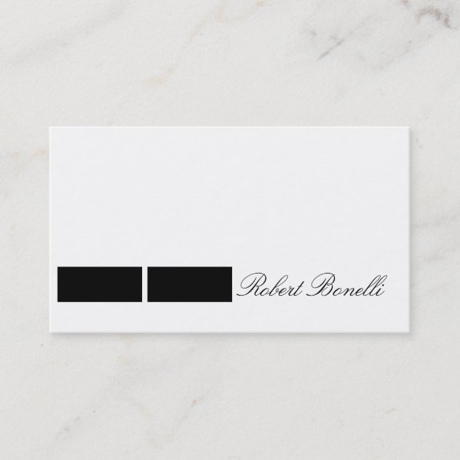 Noir Blanc Plain Moderne Consultant Carte de visit (Devant)