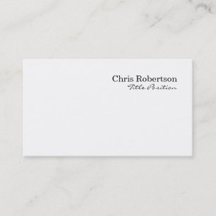 Noir Blanc Professionnel Simple Carte de visite