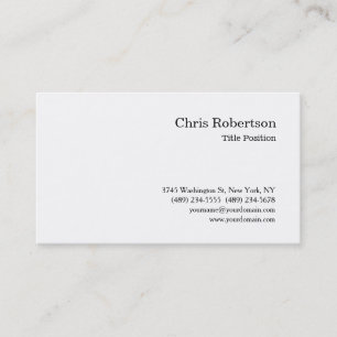 Noir Blanc Professionnel Simple Carte de visite