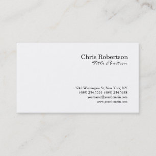 Noir Blanc Professionnel Simple Carte de visite