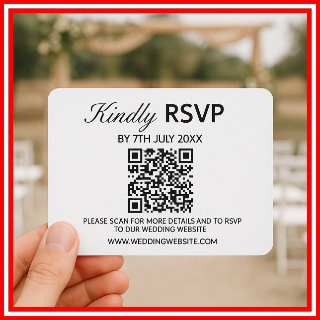 Noir & Blanc QR Code Mariage RSVP (Créateur téléchargé)