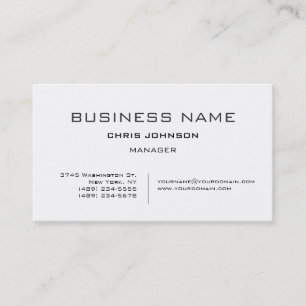 Noir & Blanc Simple Modern Manager Carte de visite
