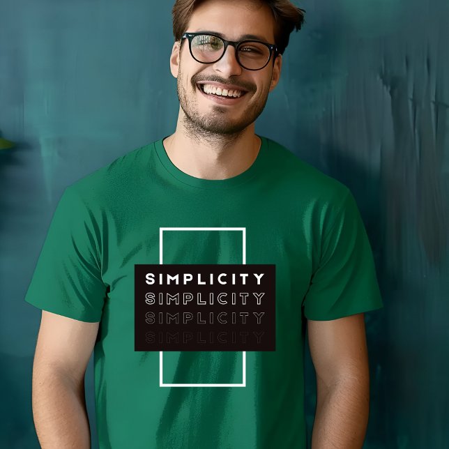 Noir Blanc Simple Typographie Simplicité T-shirt (Créateur téléchargé)