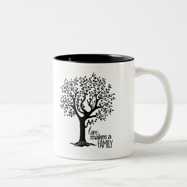 Noir/blanc tasse de 11 onces - adoption d'arbre (Droit)