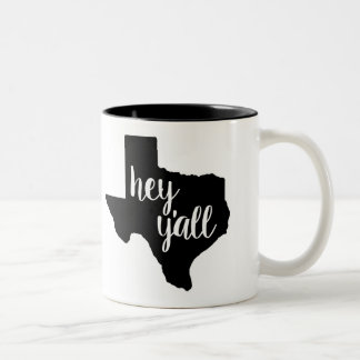 Noir/blanc tasse de 11 onces - le Texas hé vous